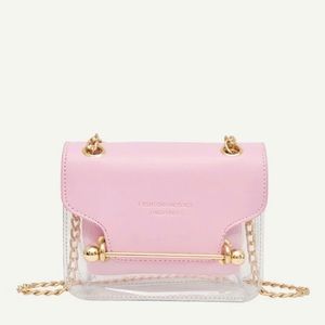 Pink Transparent Small Chian Crossbody Bag